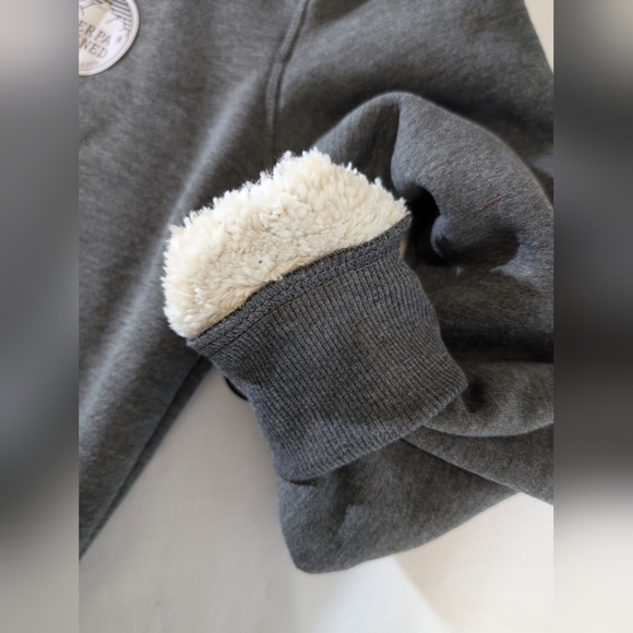 Jachs New York Crewneck Pullover Sweater Small Gray Stretch Sherpa Lined - Picture 7 of 10